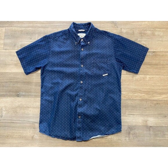 IRON AND RESIN Other - IRON AND RESIN Huckberry Mens M Dark Blue Short Sleeve Pocket Button Up Shirt